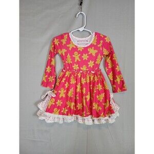 Cheeky Plum Girls 2T Christmas Gingerbread Dress Long Sleeve Holiday Party